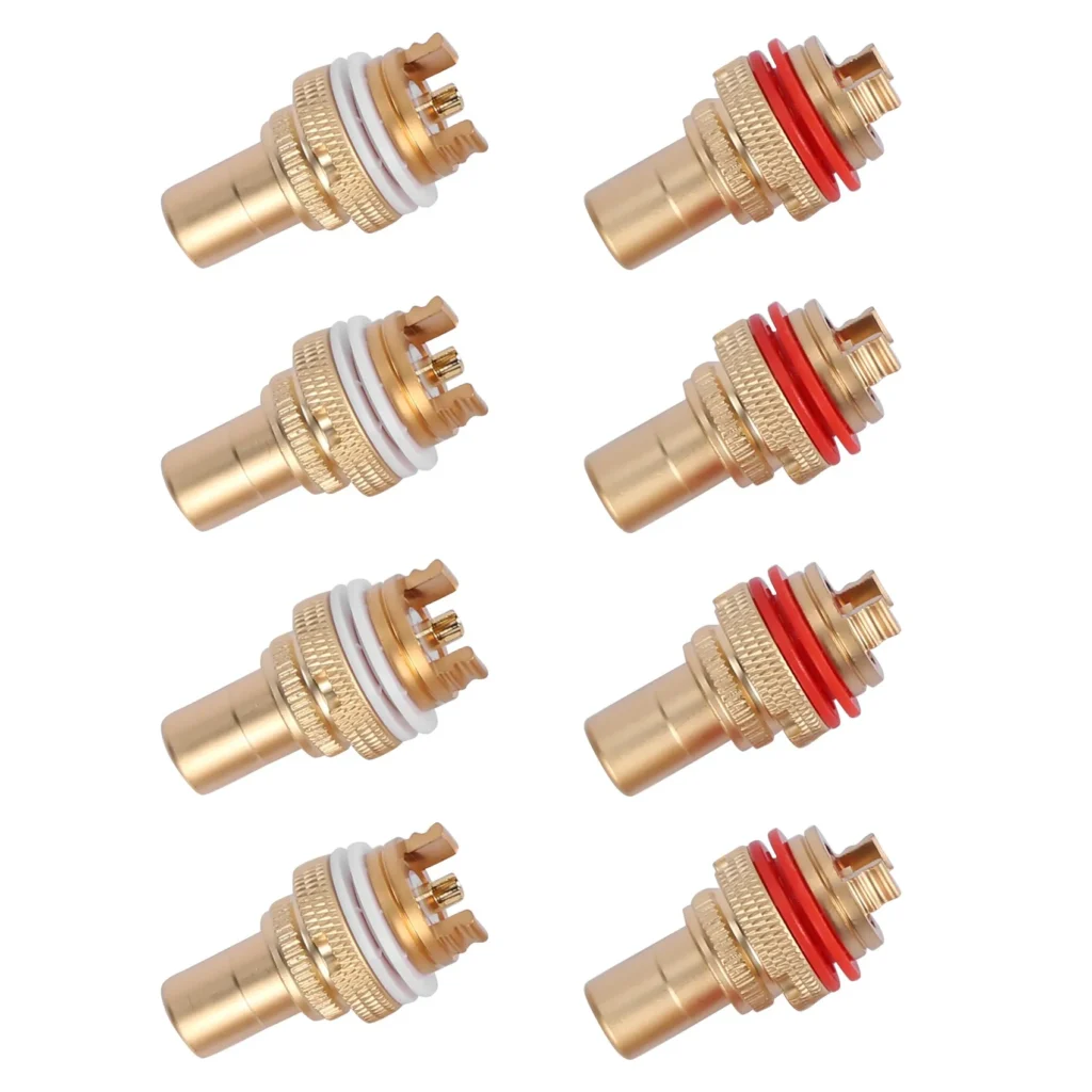 8 Uds. Conector hembra rojo + blanco chasis conector hembra de alta calidad enchufe de cobre Phono Amp HiFi