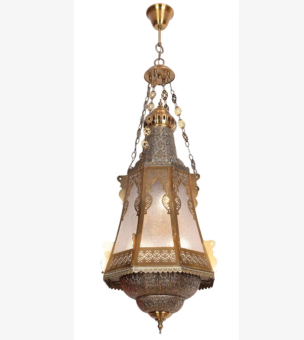 Masjid lámpara colgante de decoración interior, luces colgantes de lujo Vintage personalizadas de fábrica