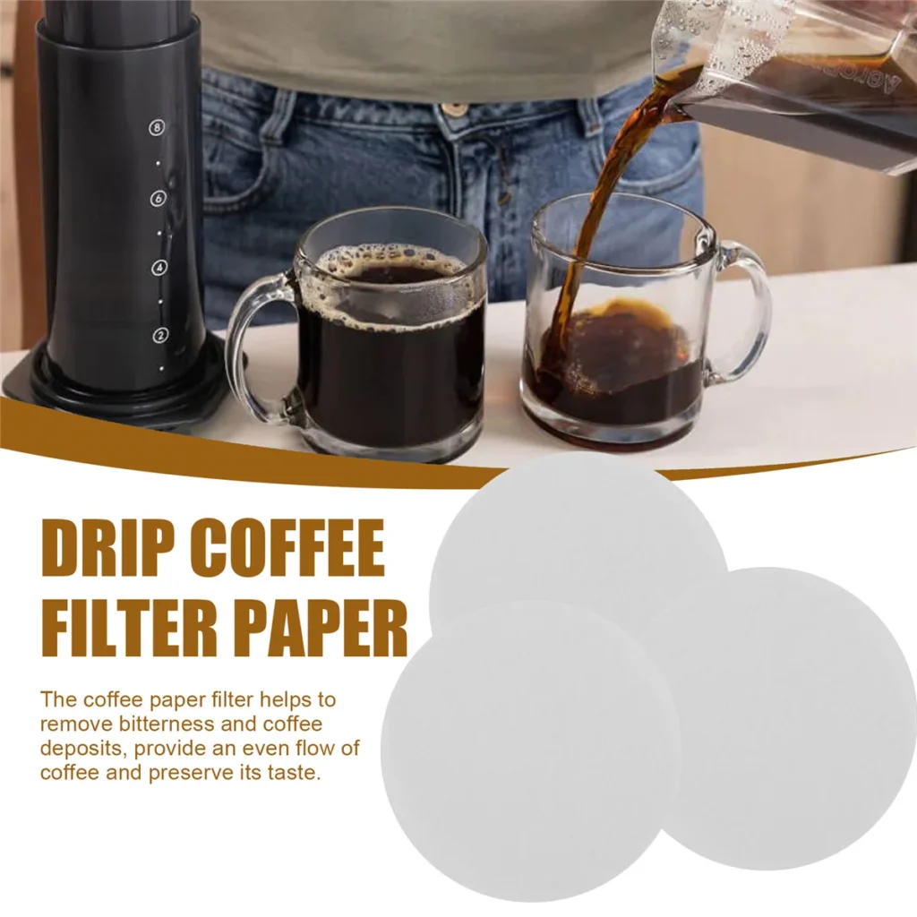 350 Uds. Coladores de papel de filtro de café de goteo desechables redondos para cafetera Aeropress y cafetera Espresso caliente