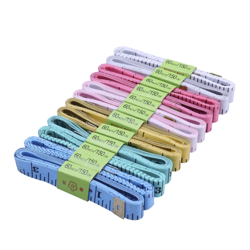 Cinta métrica Flexible de 12 piezas, regla de costura, medida de costura a medida, artesanal, Regla suave, Color aleatorio