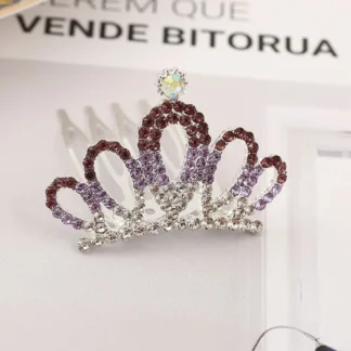 Hada Adorable aleación brillante Tiara de diamantes de imitación corona Linda horquilla para niños accesorio para el cabello Clip para el cabello para niños peine para el cabello para niñas