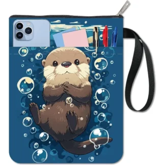 Funda de libro de nutras, Protector de animales marinos, fundas azules para libros de papel, kit de fabricación de fundas de tela lavables
