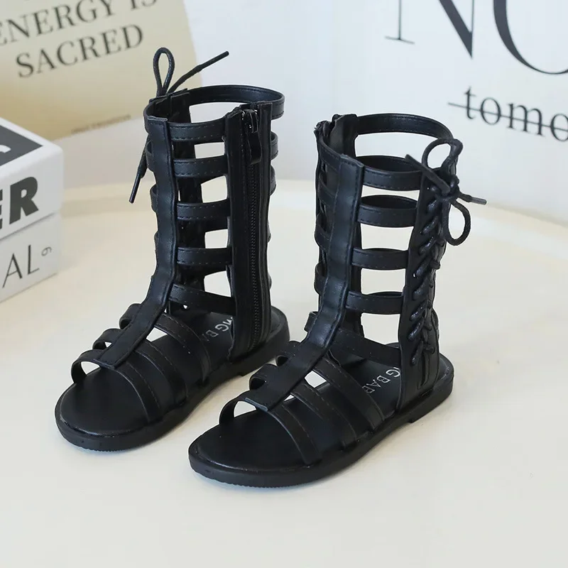 Sandalias romanas antideslizantes para niños, zapatos de playa con suela suave, cómodos, estilo coreano, a la moda, verano, 2024