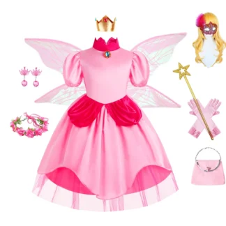 Disfraz de melocotón para niña, vestido de princesa para niña, disfraz de Halloween, trajes de fiesta de Carnaval y cumpleaños