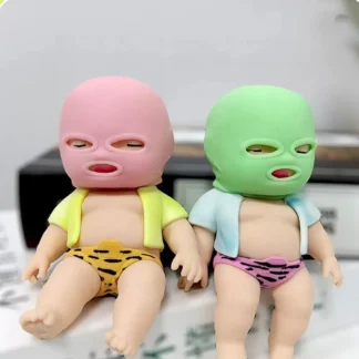 Juguete sensorial suave, muñeca enmascarada, juguete para apretar, juguete antiestrés de silicona, juguete antiestrés de dibujos animados 3D TPR, juguete de descompresión para niños, muñeca complicada