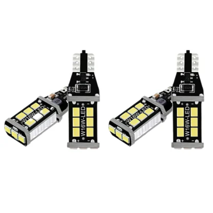 4 Uds bombilla LED Canbus blanca brillante para luces de marcha atrás de respaldo de coche 912 921 T15 W16W