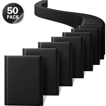 Bolsas de embalaje de burbujas para regalos de empresa, sobres de joyería con cierre hermético, antiextrusión, impermeables, color negro, 50 paquetes