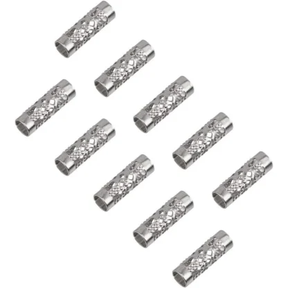 200 Uds. Cuentas espaciadoras de tubo largo hueco de 12mm cuentas de columna de acero inoxidable cuentas sueltas de Metal para pulsera collar fabricación de joyas