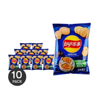 Patatas fritas de ostra de ajo tostado, lote de 10 unidades, 2,46 oz x 10 paquetes