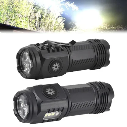 Linterna brillante de tres ojos con luz lateral, Clip de bolígrafo Abs magnético fuerte, Mini portátil, nuevo producto