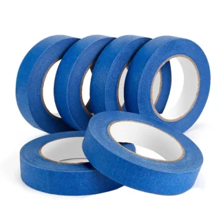 Cinta de pintores Cinta azul Paquete de 6 x 1 pulgada x 55 yardas, cinta adhesiva de papel crepé, cinta de pintura para pintura de pared, manualidades