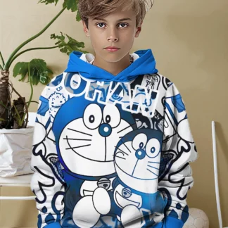 Sudadera informal con estampado 3D de D-Doraemons de dibujos animados para todas las estaciones, Jersey fresco, Tops, ropa Unisex, sudaderas con capucha para niño y niña