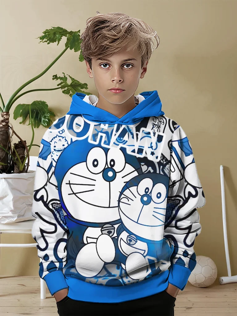 Sudadera informal con estampado 3D de D-Doraemons de dibujos animados para todas las estaciones, Jersey fresco, Tops, ropa Unisex, sudaderas con capucha para niño y niña