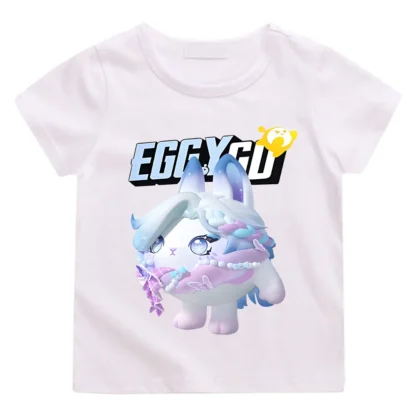 Camiseta de cuello redondo de berenjena para niños, Top de algodón de manga corta, camisetas cómodas para niños de 2 a 12 años