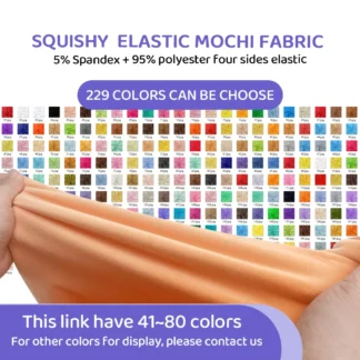 Color 41 ~ 80 tela Minky de felpa Mochi elástica pila de 1mm 95% poliéster 5% LICRA tela de felpa elástica de cuatro lados para juguete de costura Diy