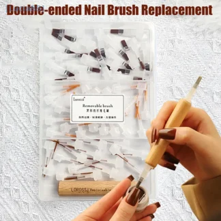 【CCA96】 40/60 Uds. Cepillo para esmalte de uñas con bolígrafo de doble cabezal puede reemplazar el cabezal cepillo para uñas aplicadores líquidos herramientas de manicura