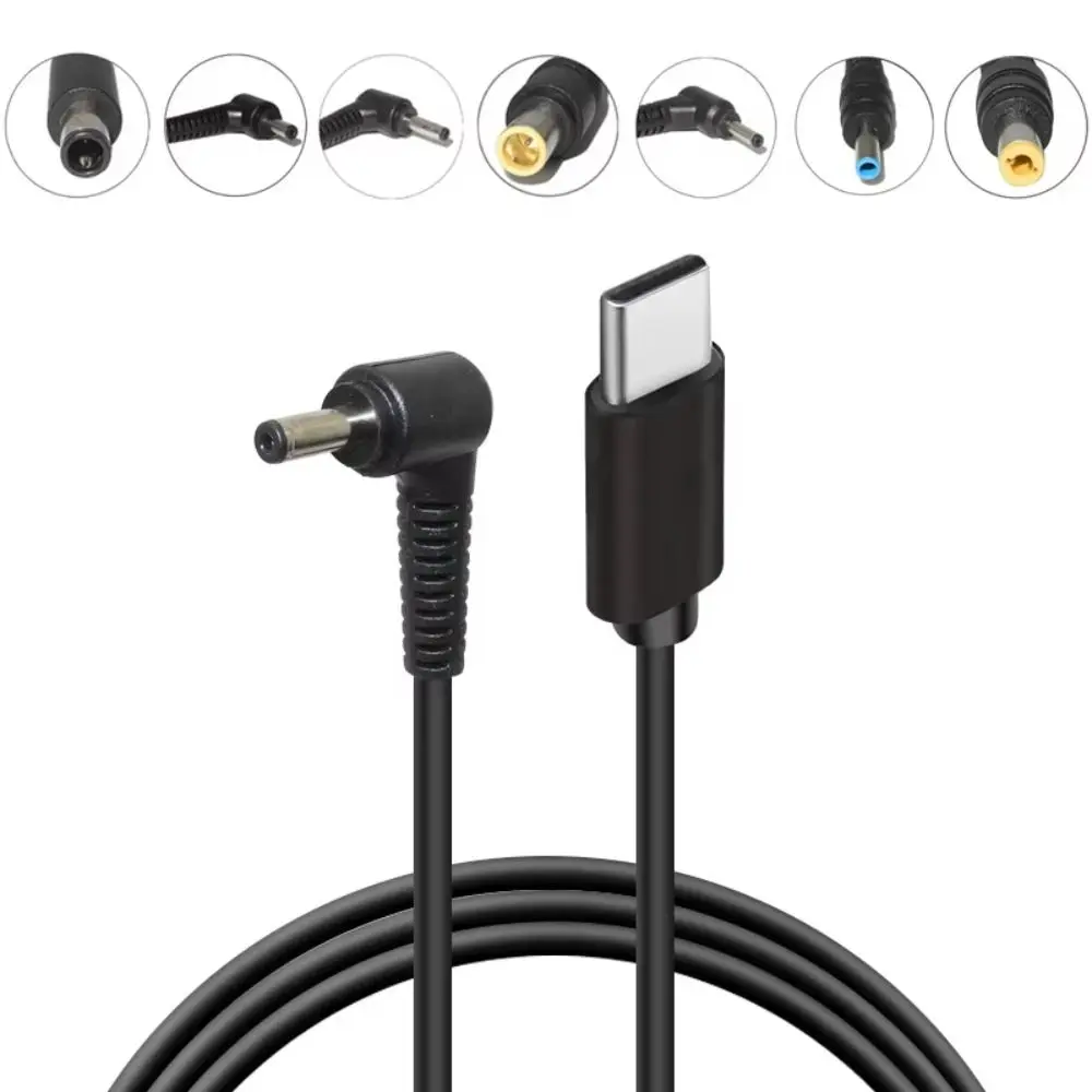 Cable adaptador de corriente para ordenador portátil tipo C a CC, Cable de carga USB C PD, convertidor adaptador de corriente Universal portátil para ordenador portátil