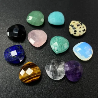 Colgante de Piedra de ópalo con forma de gota de agua, cuentas de amatistas facetadas naturales, lapislázuli, fabricación de joyas, collar DIY, 16mm