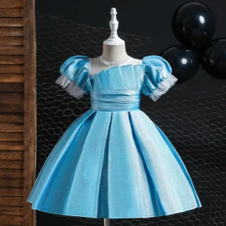 Vestidos de fiesta para niñas, vestido de baile de princesa, Falda plisada, boda, cumpleaños, Piano, actuación, 5 colores, 110cm-150cm