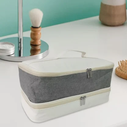 Estuche de transporte de doble capa, bolsa de almacenamiento para secador de pelo de viaje, soporte organizador multifuncional, bolsa de herramientas para el cabello,