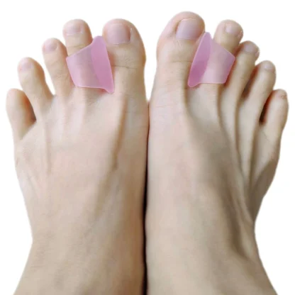 Separador de dedos de juanete de silicona, Corrector de Gel Hallux valgus, separador ortopédico para el cuidado de los pies, 2 piezas = 1 par