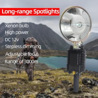 Potente linterna de alta potencia para acampada, foco reflector de largo alcance de 1000w, lámpara de mano superbrillante de 12v, 10000lm