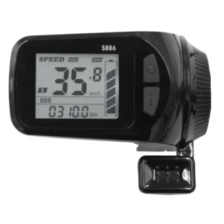 24V/36V/48V/60V S886 Ebike Panel de pantalla LCD acelerador de pulgar 5PIN 6PIN para bicicletas eléctricas E-Scooter (5PIN)