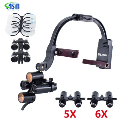 Soporte para diadema Dental, Binocular médico para cirugía, lupa de aumento facial 5X / 6X