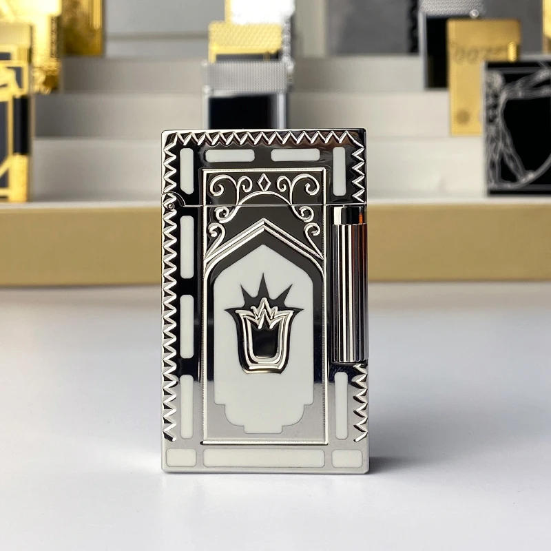 Mechero-estilo retro brillante para hombre, carcasa de latón, envring de Viento, regalo para hombre, nuevo producto