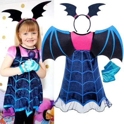 Vestido de dibujos animados de Vampirina para niñas pequeñas, vestido de princesa para Halloween, todo el día de San Valentín, vestido de vampiro lindo para niños