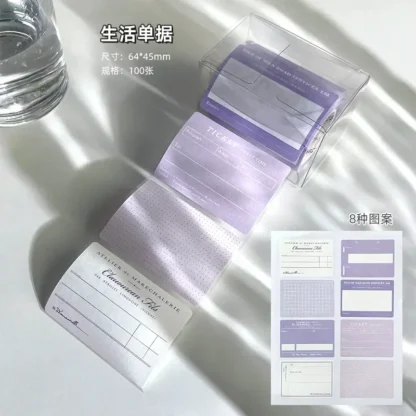 100 hojas/caja rollo extraíble Bloc de notas creativo simplicidad estudio nota adhesiva DIY pegatina decorativa para álbum de recortes etiqueta adhesiva encantadora