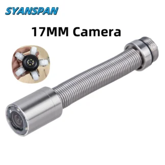 SYANSPAN-Cabezal de cámara de inspección de tuberías de alcantarillado, piezas de cámara de endoscopio Industrial, reemplazo + Rueda, 17mm