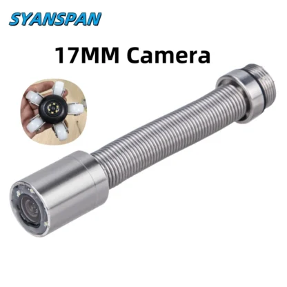 SYANSPAN-Cabezal de cámara de inspección de tuberías de alcantarillado, piezas de cámara de endoscopio Industrial, reemplazo + Rueda, 17mm