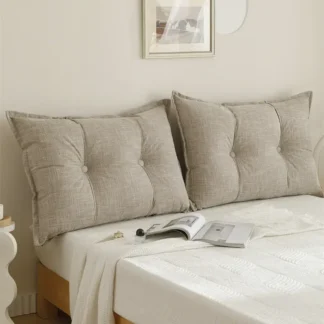Cojín Triangular de algodón y lino para cama, almohada de descanso de espalda suave con relleno, respaldo de lectura, cama de día, cómoda, almohada de cintura