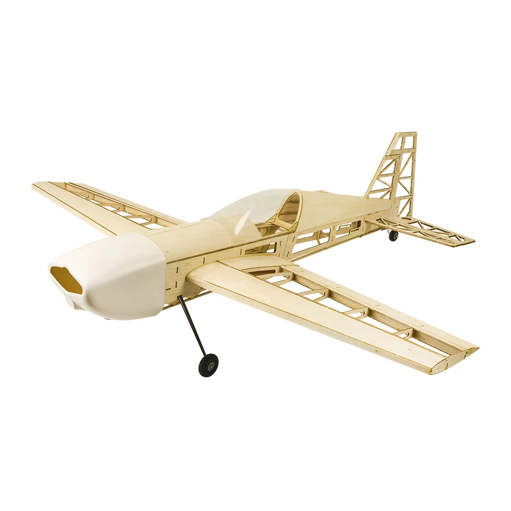 Avión de radiocontrol X01 de madera de Balsa cortada con láser, Marco Extra330 sin cubierta, envergadura de 1000mm, Kit de construcción de modelos de madera de Balsa