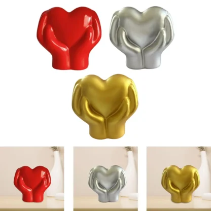 Estatua de corazón con gesto de mano, centro de mesa, escultura de gesto de amor, figura de escritorio para manualidades, café, estante de boda para el Día de San Valentín