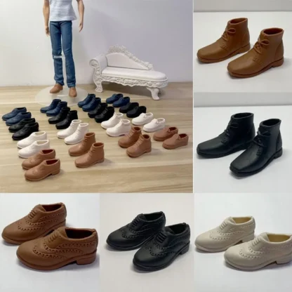 Zapatos de muñeca masculina Prince a la moda, botas originales de plástico multistyles, sandalias, zapatos de muñeca para niños para muñecas Ken para muñeca masculina 1/6