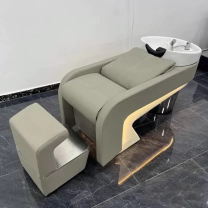 Cama reclinable De champú De estilo nórdico, muebles De salón De belleza, lujosos y sencillos, masaje moderno