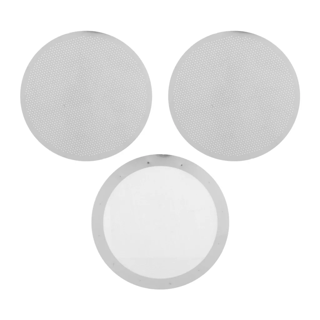 Paquete de 3 malla de filtro de café reutilizable de metal para cafetera espresso, plateada