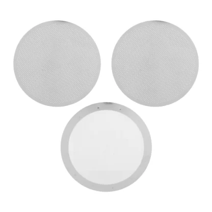 Paquete de 3 malla de filtro de café reutilizable de metal para cafetera espresso, plateada