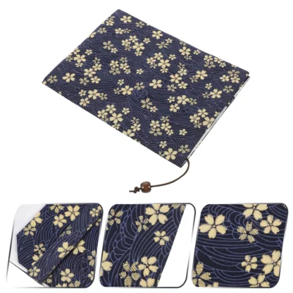 Funda de libro con estampado floral para protectores escolares, decoración azul marino para estudiantes