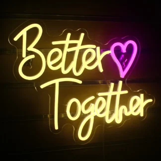 Better Together letrero Led de neón, decoración de dormitorio de boda, letras, decoración de habitación de fiesta, luces Oh Baby Just Married, lámpara de pared USB, logotipo