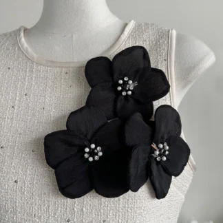 Parches de adornos de flores con cuentas 3D hechos a mano para ropa, accesorios de ropa, suministros de costura, Parches Bordados