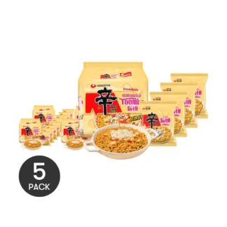 NONGSHIM Shin Ramyun Toomba-fideos Ramen instantáneos cremosos picantes, 4,83 oz * 5 paquetes * 4 paquetes [exclusivo de Yami], 5 paquetes