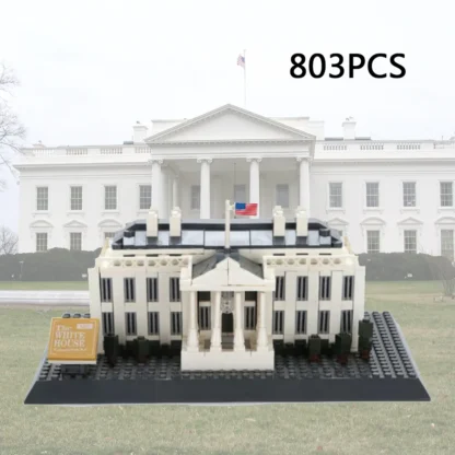 Construcción creativa de Arquitectura de fama mundial, Casa Blanca, oficina presidencial de los Estados Unidos, modelo de bloques, juguete de bloques de construcción