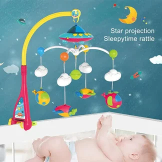 Cuna móvil para bebé, cuna Musical, proyector de luces móviles, caja de música, accesorios para cama de bebé, decoración para guardería para niños y niñas