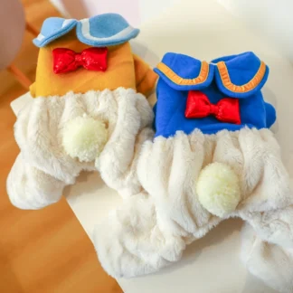Ropa de invierno para perros, disfraz cálido de felpa para mascotas, abrigos para clima frío para gatos, mono lindo para perros, pijamas de cuatro patas para mascotas