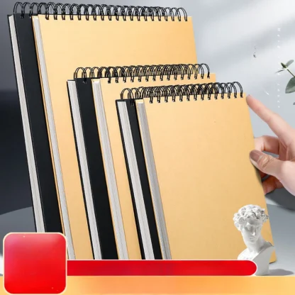 Cuaderno de bocetos de cuero de vaca 8K, tarjeta negra A4, libro de bocetos en blanco, libro de imágenes de bocetos para estudiantes de arte, libro de dibujo al por mayor