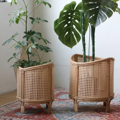 Soporte nórdico para macetas de ratán, soporte para flores de sala de estar, estante para plantas en macetas de hiedra verde, ligero, duradero, para jardinería interior