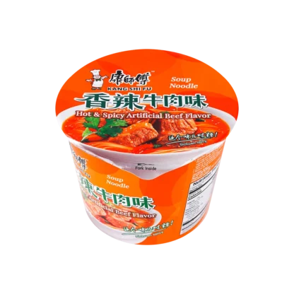 [12 paquetes] fideos de taza de ternera calientes y picantes, 3,80 oz, 108,00g * 12 paquetes